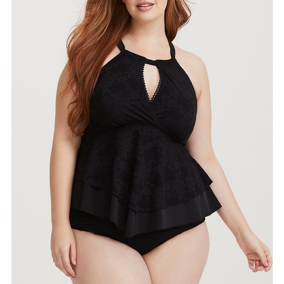 torrid Other - Torrid Black Lace Tankini Top